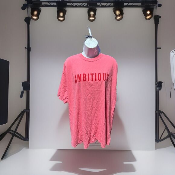 Phenomenal Ambitious Print T-Shirt Adult XL Pink Crew Neck Short Sleeve - Picture 1 of 2